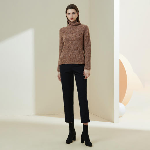 METTE2021年秋冬新品女士休闲裤时尚百搭高腰显瘦通勤休闲九分裤 商品图1