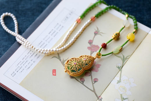 S925和田玉（碧玉-苹果绿）项链--葫芦香囊 商品图7