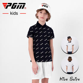 PGM 新品男童高尔夫衣服短袖T恤夏季青少年运动上衣速干服装
