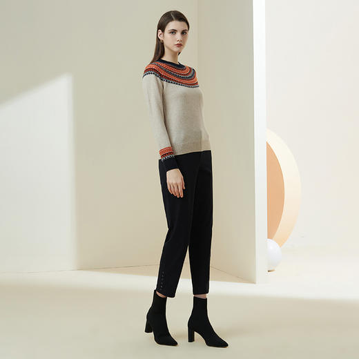 METTE2021年秋冬新品女士休闲裤时尚百搭高腰显瘦通勤休闲九分裤 商品图2