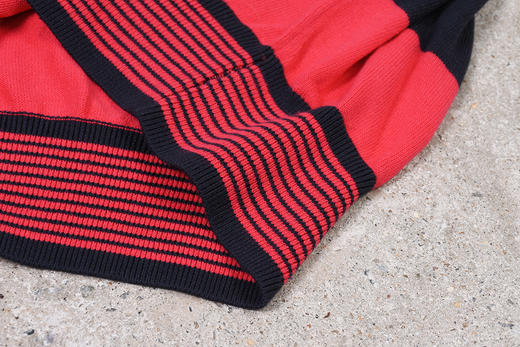 薄红黑拼色棉质 胸前标 圆领毛衣/针织衫 T-1096 商品图8