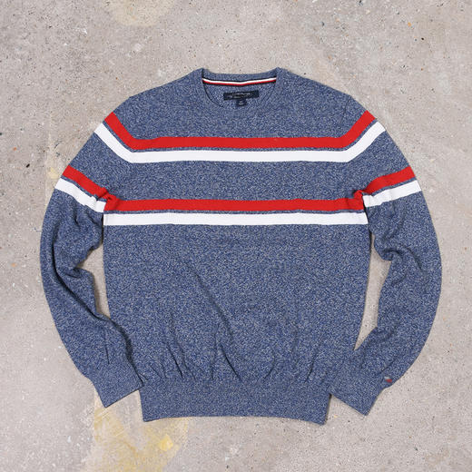 双横纹棉质 袖口标 圆领毛衣/针织衫 特惠 T-1099 商品图1