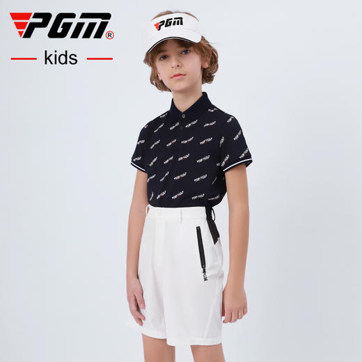 PGM 新品男童高尔夫衣服短袖T恤夏季青少年运动上衣速干服装 商品图3