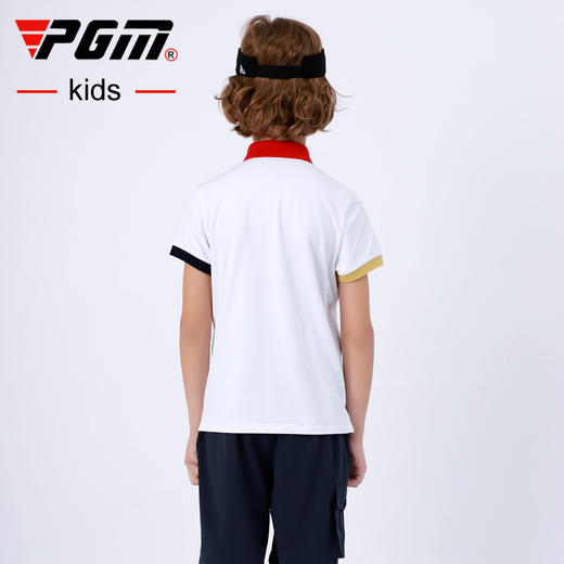 PGM男童高尔夫服装2021新品短袖T恤夏季衣服青少年网球服上衣童装 商品图3