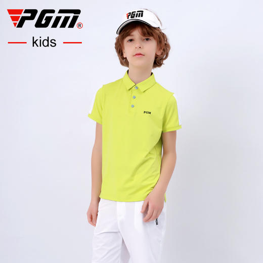 PGM青少年高尔夫衣服2021新款男童短袖T恤夏季服装透气速干童装 商品图3