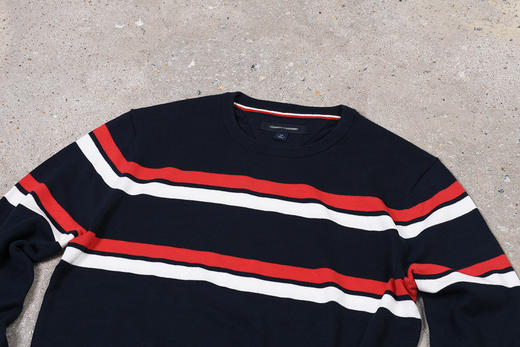 双横纹棉质 袖口标 圆领毛衣/针织衫 特惠 T-1099 商品图4