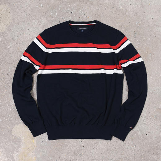 双横纹棉质 袖口标 圆领毛衣/针织衫 特惠 T-1099 商品图2