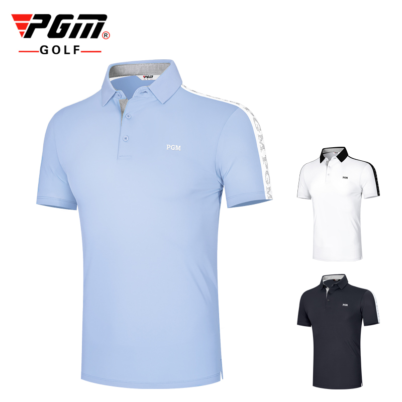 PGM 2021夏季 高尔夫服装男士短袖t恤弹力运动面料时尚男装上衣