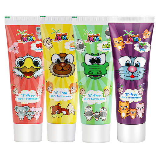 【中欧班列精选2支】  德露宝儿童牙膏2-3-6-12岁可吞咽无氟婴儿换牙期宝宝牙膏 80g/支 商品图1