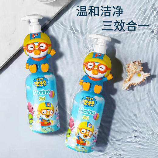 韩国原装Pororo啵乐乐婴幼儿洗发护发沐浴露400ml洗护3合一 商品图3