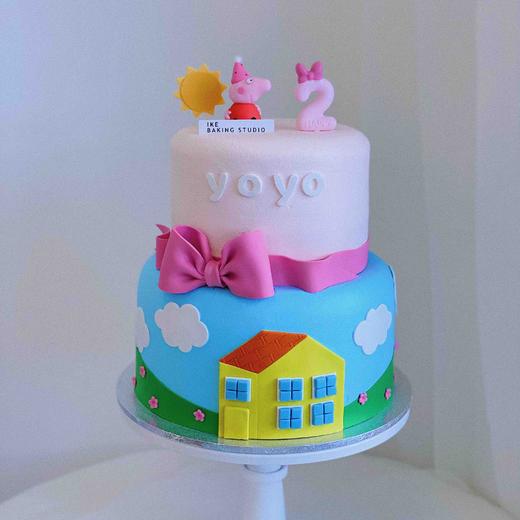 小猪佩奇 | 半翻糖奶油蛋糕 商品图0