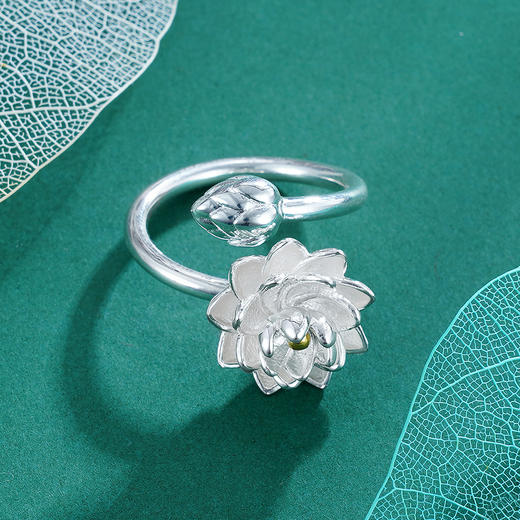 【采莲曲】子佩集S990银莲花戒指【YH6400001-5】可转动2108 商品图1