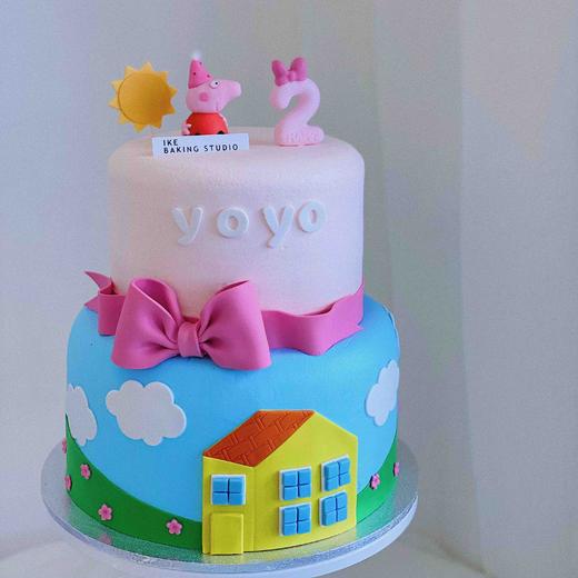小猪佩奇 | 半翻糖奶油蛋糕 商品图1
