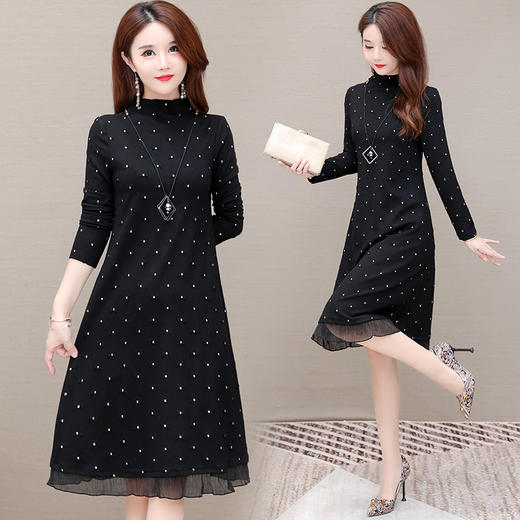 YWE  KED16116波点减龄中长款连衣裙 商品图3