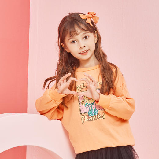 龙之涵 女童卫衣 2021秋冬新款套头上衣 精美印花 商品图4