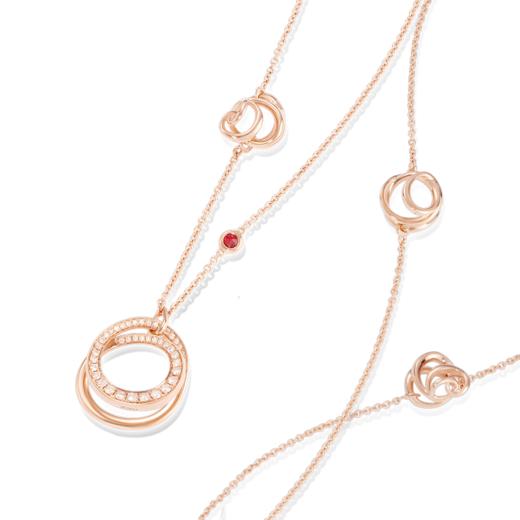 ROSEONLY 玫瑰系列-LOVE ROSE-毛衣链-两环-17mm-18K玫瑰金镶钻 商品图3