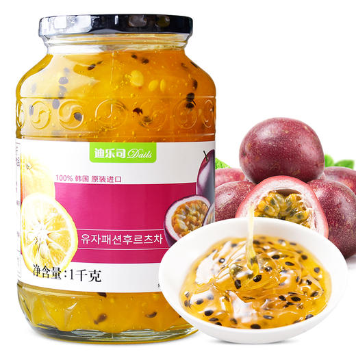 韩国迪乐司蜂蜜柚子饮品/蜂蜜柚子百香果1000g 精选原料 圆润饱满入口回甘 025479/025315 商品图2