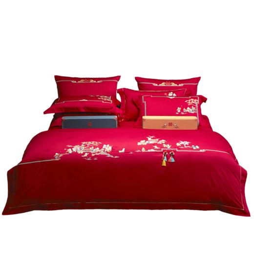 【6F】堂皇家纺 婚庆刺绣纯棉六件套 福禄童子 商品图1