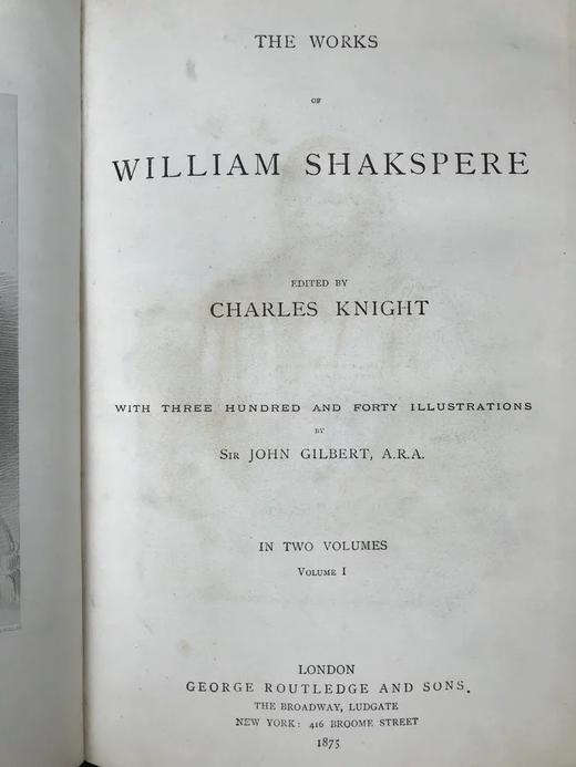 1875年 莎士比亚作品集（全2卷） 约翰·吉尔伯特340幅插图 皮装16开 商品图2