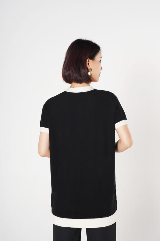 臣禾【100%羊毛】撞色拼接针织衫K212090603 商品图5