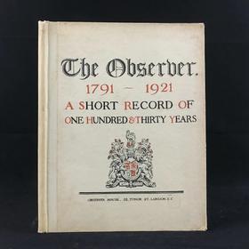 约1921年 观察家报：130年纪事 20余幅插图 精装大16开