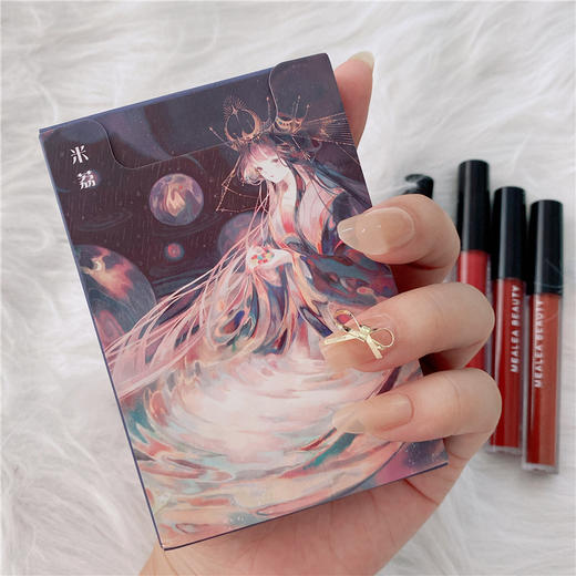 米荔中国风5支装唇釉套装学生不易掉色哑光雾面丝绒烟盒口红礼盒 商品图0