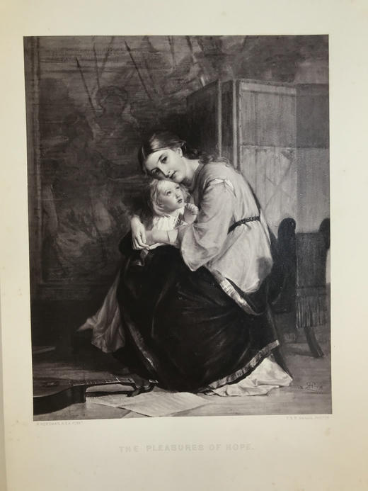 4开本！1878年 坎贝尔诗中场景版画集 4幅版画插图 漆布精装 商品图5