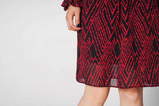 【S1M1】臣禾小立领斑马纹连衣裙9203020376 商品图5