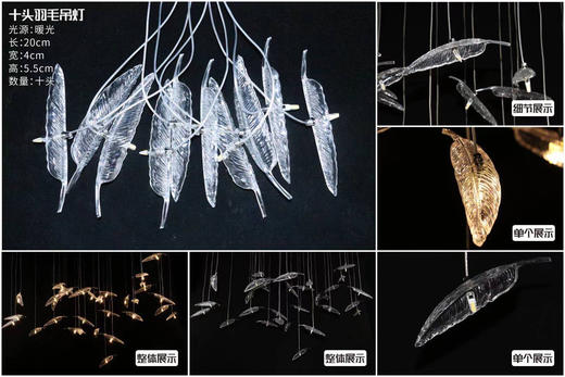 十头羽毛吊灯【运费自理】 商品图1