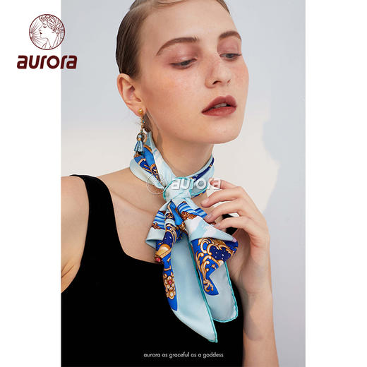 晴空浩月 真丝丝巾 商品图2