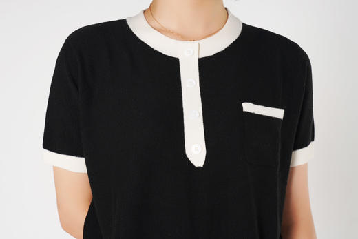 臣禾【100%羊毛】撞色拼接针织衫K212090603 商品图7