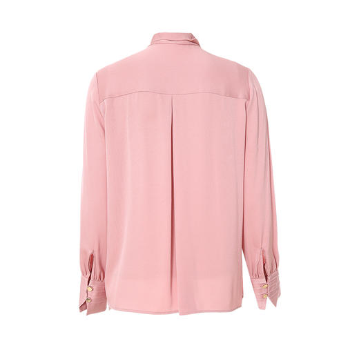 EITIE爱特爱秋款飘带修身显瘦纯色上衣雪纺衫女6709411 商品图7