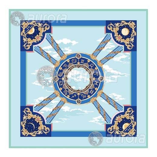 晴空浩月 真丝丝巾 商品图0