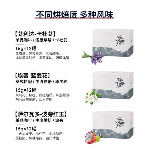 【新零售】Jasblu J cup小罐咖啡粉 波旁红玉/埃塞蓝姜花/胶囊咖啡  15g/颗*12颗/盒 商品图3
