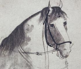 【定制书画】（北宋）李公麟《五马图》《临韦偃牧放图》纸本 手卷 馆藏书画高仿复制艺术品（付款后28天内发货）