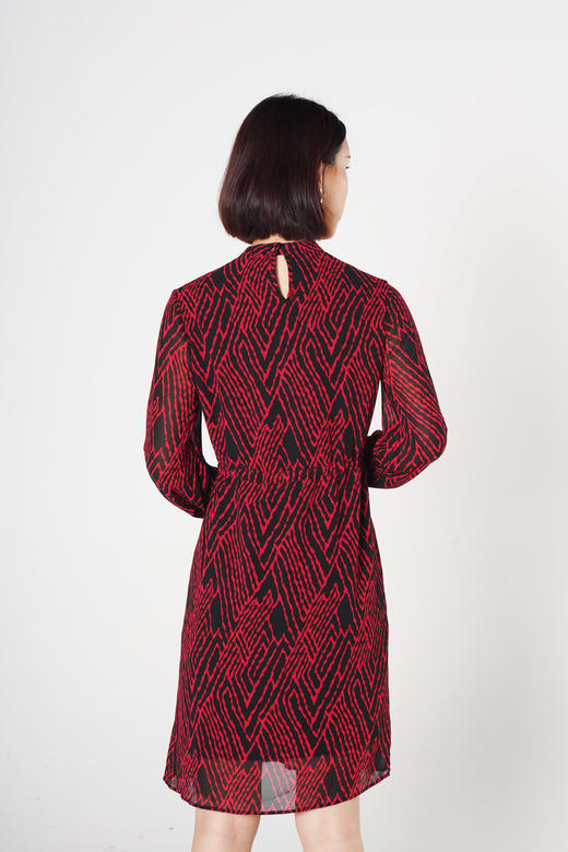 【S1M1】臣禾小立领斑马纹连衣裙9203020376 商品图6