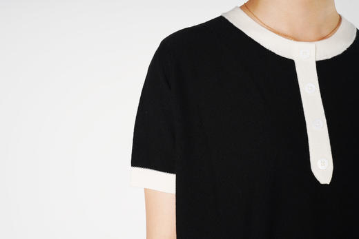 臣禾【100%羊毛】撞色拼接针织衫K212090603 商品图6