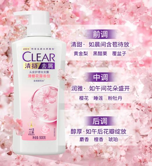 清扬清樱花露去屑洗发水洗发露500g持久留香氨基酸  日用品 商品图1