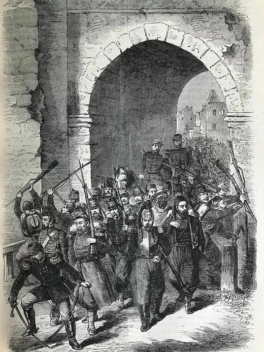 约19世纪后期 卡塞尔德法战争史：1870-1871年（全2卷） 数百幅版画插图 真皮精装16开 商品图14