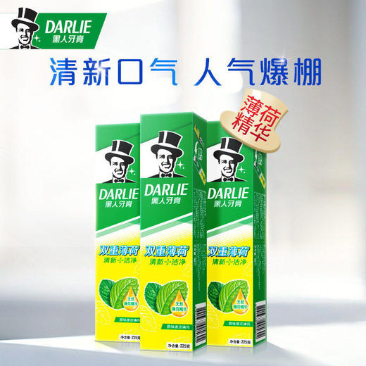 黑人（DARLIE）双重薄荷牙膏实惠家庭套装防蛀固齿 清新口气 双重薄荷175g*2    日用品 商品图0