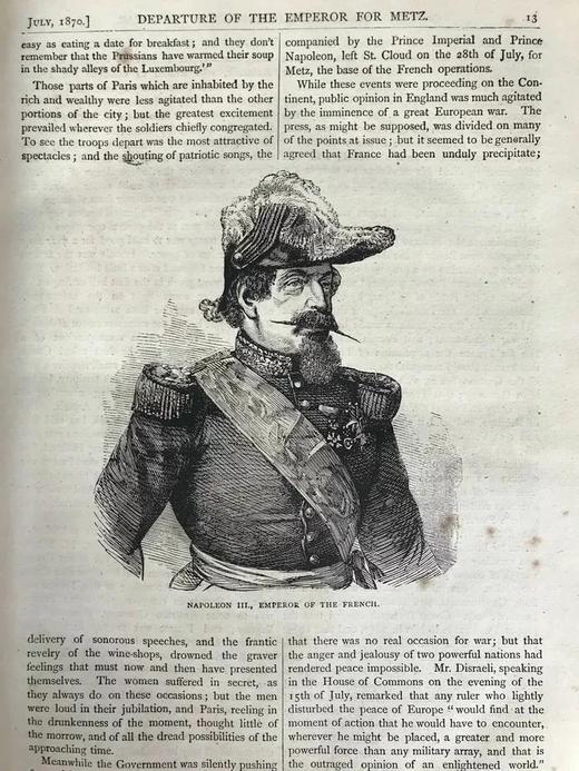 约19世纪后期 卡塞尔德法战争史：1870-1871年（全2卷） 数百幅版画插图 真皮精装16开 商品图8