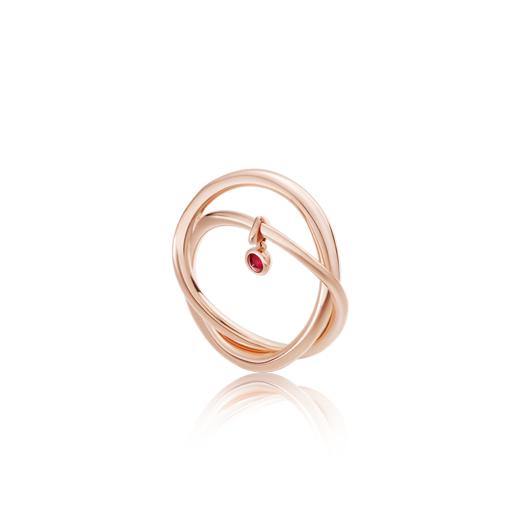 ROSEONLY 玫瑰系列 LOVE ROSE 戒指 18K玫瑰金镶红宝 商品图2