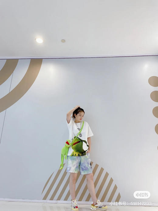 李宁迪士尼联名Muppets科米特运动短裤男女2021新款宽松运动裤 商品图8