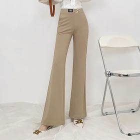PXSJ21525 微喇裤女长裤高腰2021新款秋季款女士气质喇叭休闲裤修身显瘦大码