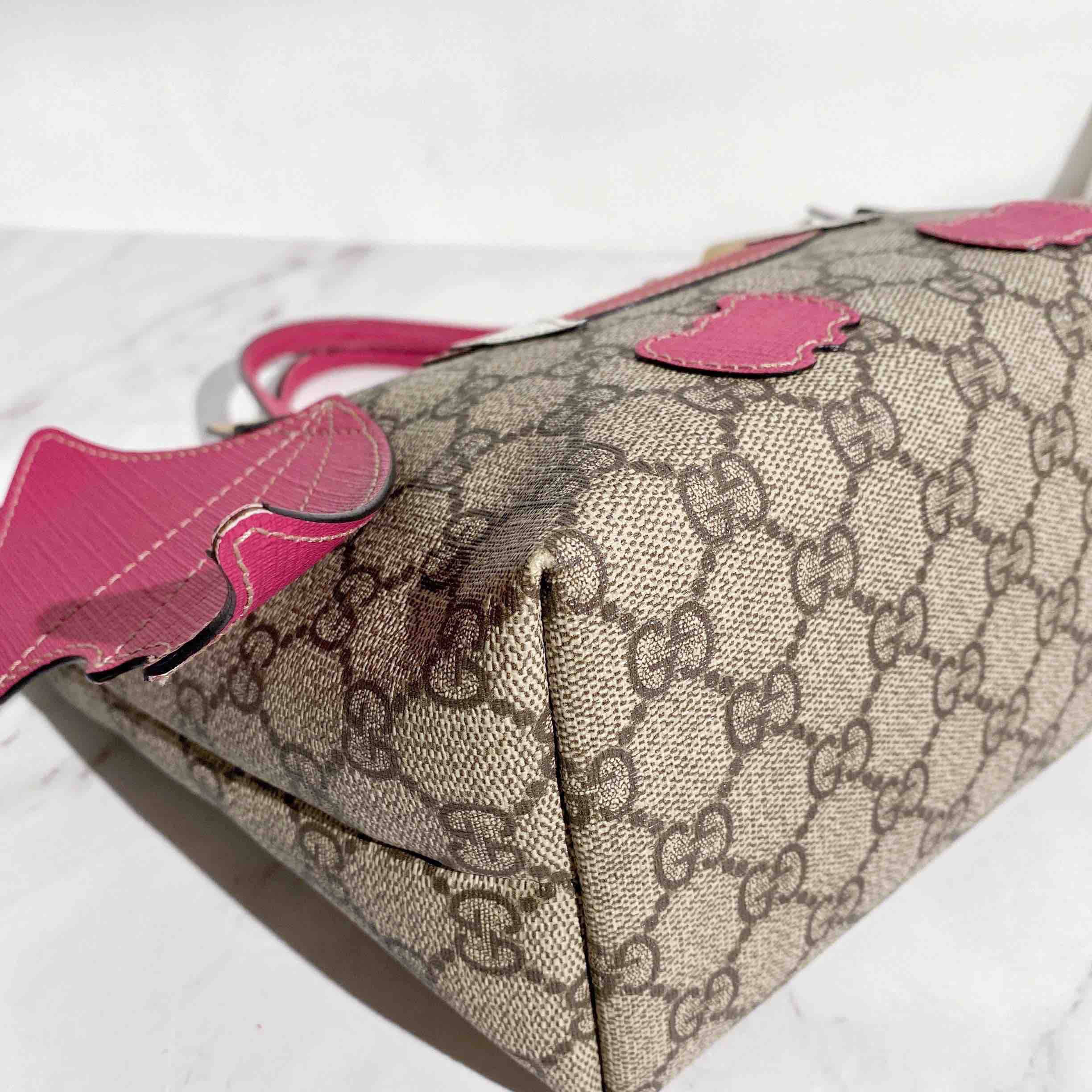 gucci 老花 粉色小怪兽 儿童 购物袋 手提包