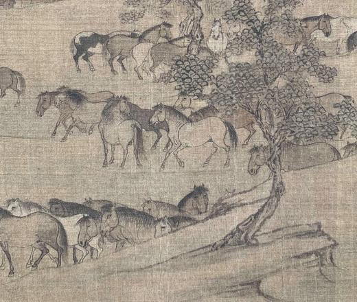 【定制书画】（北宋）李公麟《五马图》《临韦偃牧放图》纸本 手卷 馆藏书画高仿复制艺术品（付款后28天内发货） 商品图7