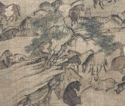 【定制书画】（北宋）李公麟《五马图》《临韦偃牧放图》纸本 手卷 馆藏书画高仿复制艺术品（付款后28天内发货） 商品图6