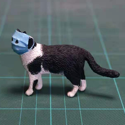 限量 动物星球正版沙雕系列 口罩猫 潮玩手办