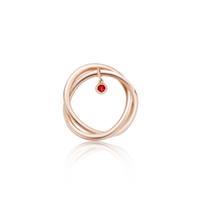 ROSEONLY 玫瑰系列 LOVE ROSE 戒指 18K玫瑰金镶红宝