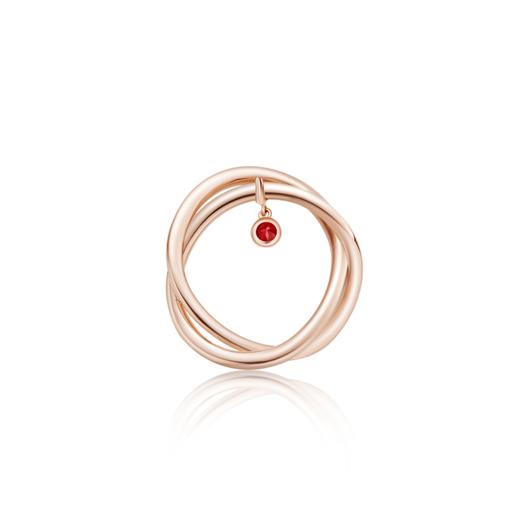 ROSEONLY 玫瑰系列 LOVE ROSE 戒指 18K玫瑰金镶红宝 商品图0